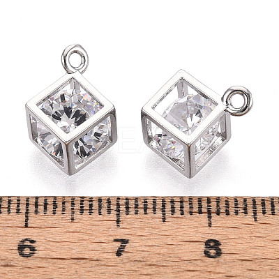 Brass Micro Pave Cubic Zirconia Charms KK-N264-02B-P-1
