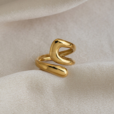 Irregular 304 Stainless Steel Cuff Open Rings for Women TO5152-1