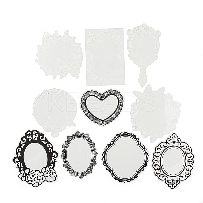 10Pcs 10 Styles Vintage Lace Waterproof PET Stickers Sets LS-DIY-M066-05B-1