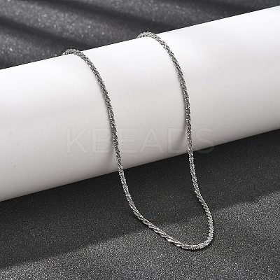 2MM 304 Stainless Steel Link Chain Necklaces for Women NJEW-B131-10P-1