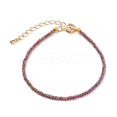 Faceted Electroplate Glass Beaded Bracelets BJEW-JB05693-03-1