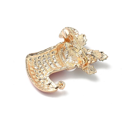 Christmas Alloy Rhinestone Brooch for Backpack Clothes LS-JEWB-I045-01KCG-03-1