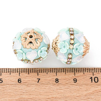 Handmade Resin Indonesia Round Beads IPDL-P005-19KCG-01-1