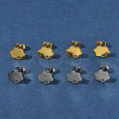 16Pcs 2 Colors 201 Stainless Steel Stud Earring Findings with Hole EJEW-FS0001-20-1
