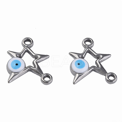 304 Stainless Steel Enamel Connector Charms STAS-N087-62-02P-1