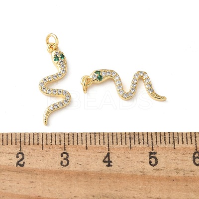 Brass Micro Pave Clear Cubic Zirconia Pendants KK-Q031-41G-02-1
