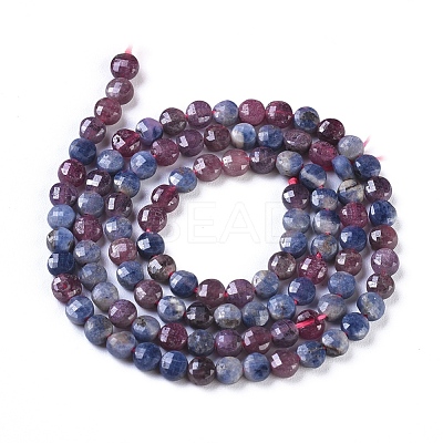 Natural Red Corundum/Ruby and Sapphire Beads Strands G-I249-A30-1