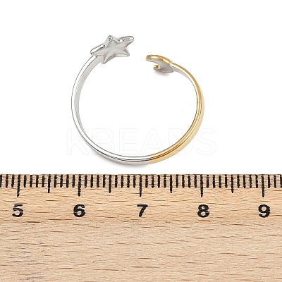 304 Stainless Steel Cuff Rings for Women RJEW-B133-05B-1