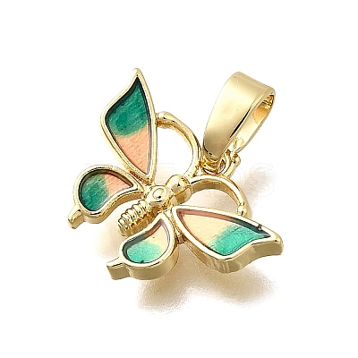 Brass Enamel Charms KK-P336-24G-02-1