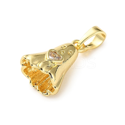 Brass Micro Pave Cubic Zirconia Pendants KK-I383-07G-01-1