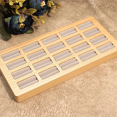 20-Slot Wooden Ring Display Trays PW-WG37745-01-1