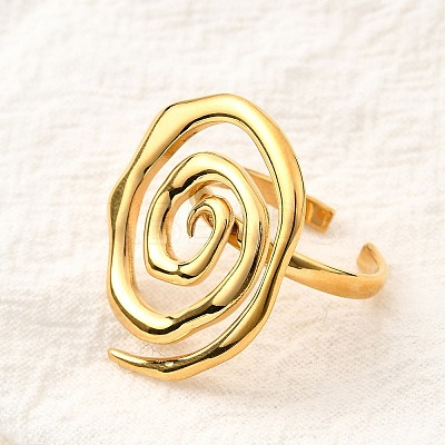 304 Stainless Steel Cuff Open Rings for Women RJEW-V014-10G-1