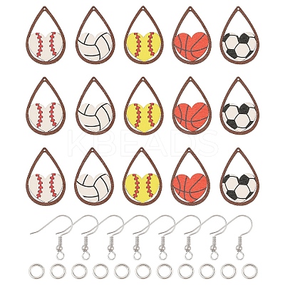 DIY Sports Ball Dangle Earring Making Kits DIY-YW0009-92-1