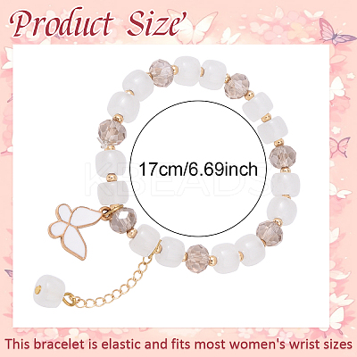 Alloy Enamel Butterfly Charm Bracelets BJEW-YW00009-1