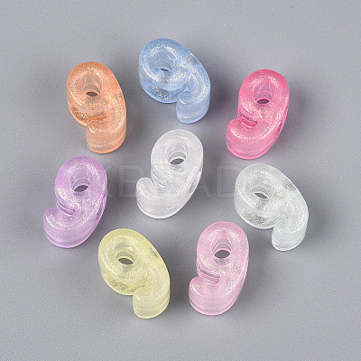 Luminous Frosted Transparent Acrylic Beads TACR-T029-21J-1