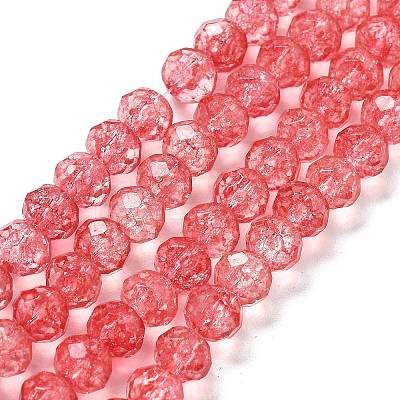 Transparent Crackle Glass Beads Strands CCG-L050-01B-01-1