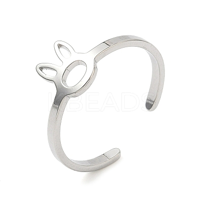 304 Stainless Steel Adjustable Cuff Rings RJEW-Z105-01P-06-1