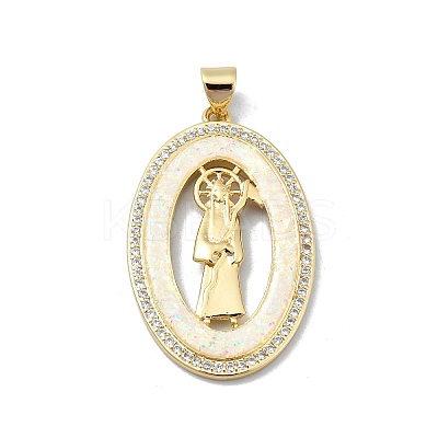 Brass Micro Pave Clear Cubic Zirconia Pendants KK-A221-04G-1