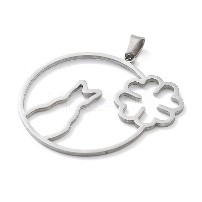 304 Stainless Steel Pendants STAS-I327-02P-04-1