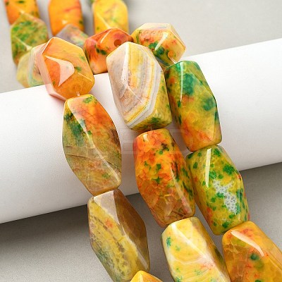 Dyed Natural Agate Beads Strands G-I394-C14-1