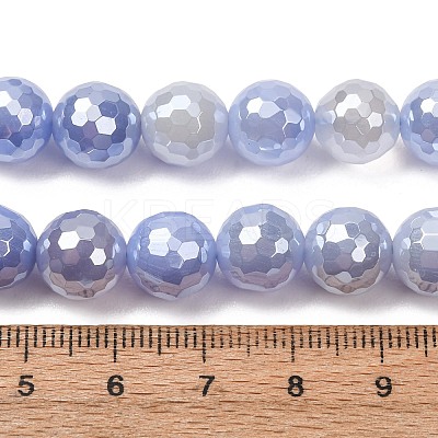 Electroplated Natural Agate Beads Strands G-B191-A07-10mm-16-1