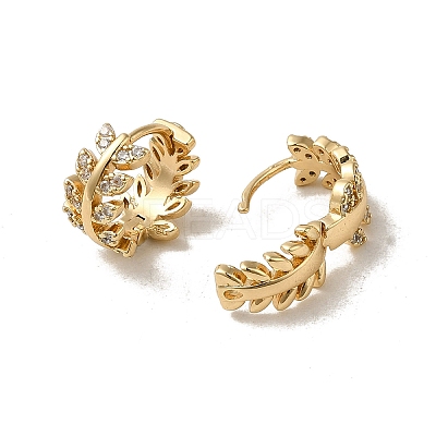 Brass Micro Pave Cubic Zirconia Hoop Earring EJEW-L271-07KCG-01-1