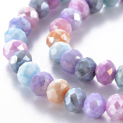 Opaque Baking Paint Glass Beads Strands EGLA-N006-010A-B09-1