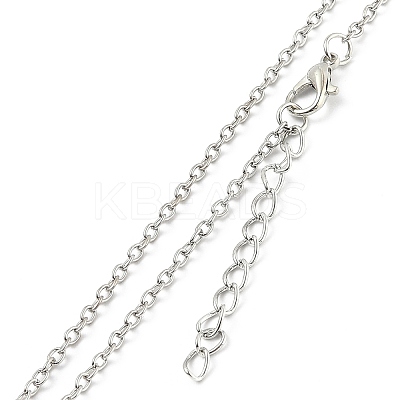 Alloy Resin Pendant Necklaces NJEW-B0003-08P-1