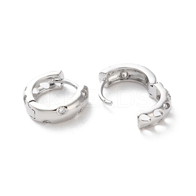Rack Plating Brass Clear Cubic Zirconia Hoop Earrings EJEW-S241-20P-1