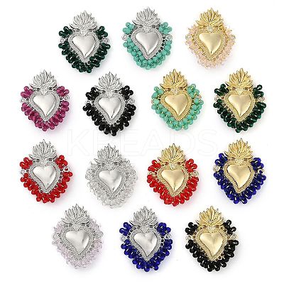 Brass Micro Pave Cubic Zirconia Pendants KK-U032-08P-1