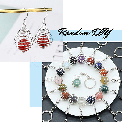 DIY Gemstone Cage Necklace Making Kit DIY-HY0001-34-1