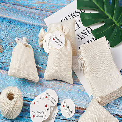 Burlap Packing Pouches Drawstring Bags ABAG-TA0001-14-1