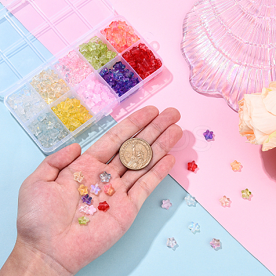 350Pcs 10 Colors Transparent Spray Painted Frosted Glass Beads GLAA-YW0005-27-1