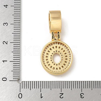 Brass Clear Cubic Zirconia European Dangle Charms KK-R003-01G-00-1