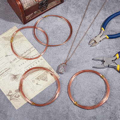 5 Rolls 4 Style Bare Copper Craft Wire CWIR-BC0001-43B-1