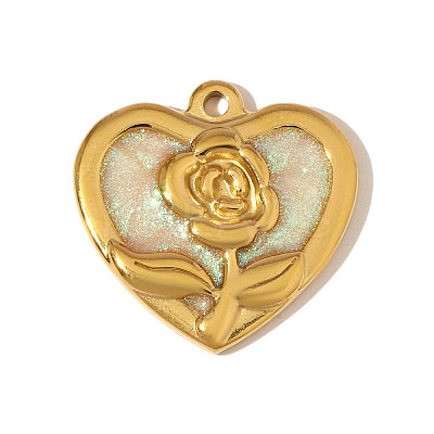 304 Stainless Steel Enamel Pendants STAS-OY006-57G-1