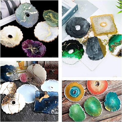 DIY Cup Mat Resin Casting Silicone Molds Kits DIY-OC0002-72-1