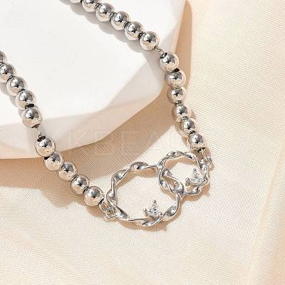 Brass Round Beads Bracelets BJEW-H627-01P-1