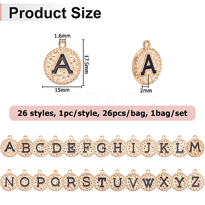 1Bag 26Pcs Alloy Enamel Pendants ENAM-HS0001-09B-1