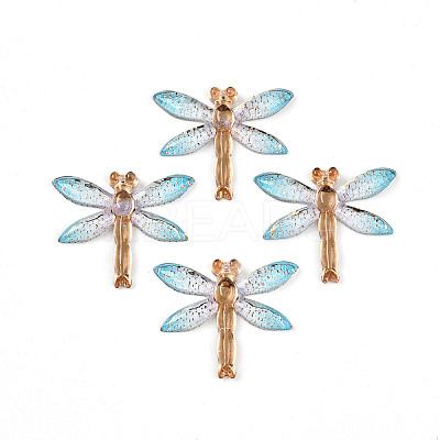 Gradient Color Transparent Resin Pendants RESI-YW0004-05E-1