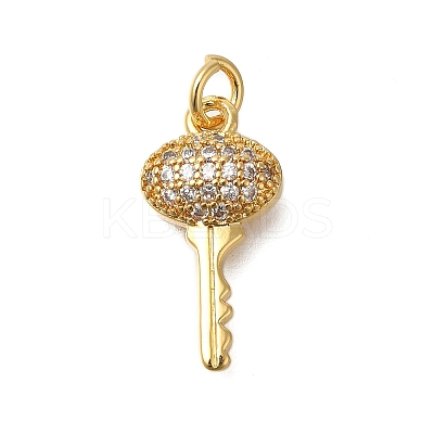 Rack Plating Brass Micro Pave Cubic Zirconia Pendants ZIRC-F142-12C-G-1