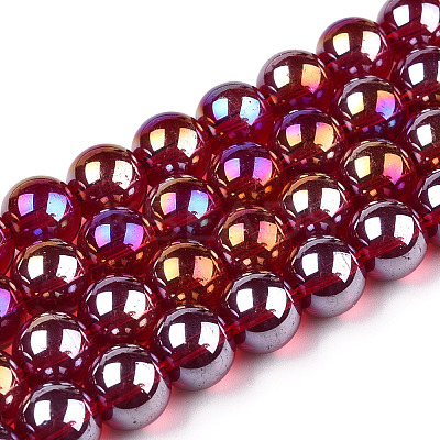 Electroplate Transparent Glass Beads Strands LS-GLAA-T032-T4mm-AB20-1