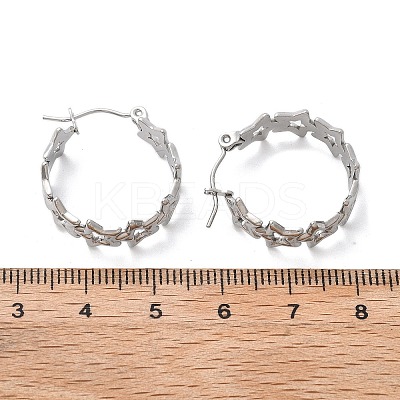 Non-Tarnish Hollow Star 304 Stainless Steel Hoop Earrings for Women STAS-A057-14P-1