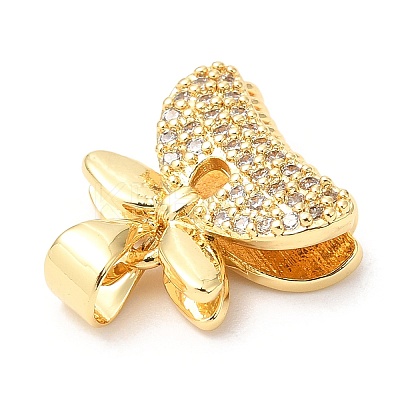 Rack Plating Brass Micro Pave Cubic Zirconia Pendants KK-A185-21G-1