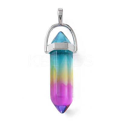 Faceted Bullet Glass Pointed Pendants GLAA-CJC0001-16F-1