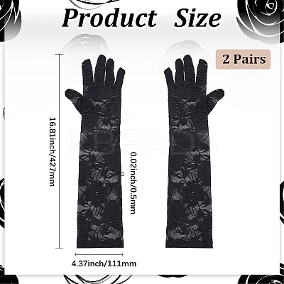 Polyester Long Lace Gloves AJEW-WH20011-94A-1