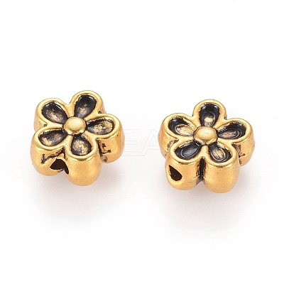 Tibetan Style Alloy 3D Flower Beads GLF0476Y-NF-1