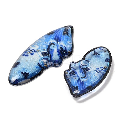 4Pcs 4 Styles Transparent Epoxy Resin Pendants RESI-B032-03E-1
