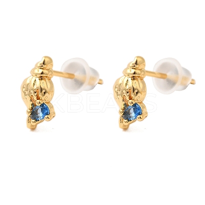 Brass Stud Earrings EJEW-C158-11C-G-1
