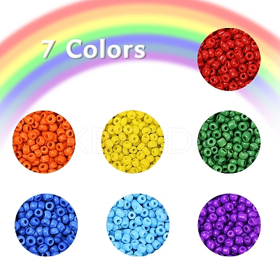 3500Pcs 7 Style 12/0 Glass Round Seed Beads SEED-YW0001-36-1